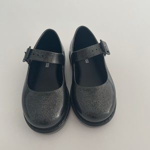 Mini Melissa Girls size 8 Black glitter Mary Janes